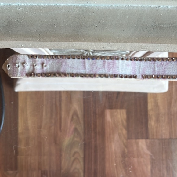 ❤️VINTAGE❤️. RARE Christian Dior monogram trotter choker w/ rhinestones & flower - Picture 7 of 8